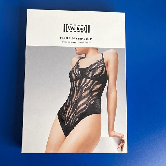NWT Wolford Esmeralda String Body Black 8 C-cup - Picture 13 of 16